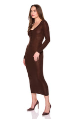 light merino henley long sleeve dress