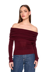 light merino off shoulder sweater