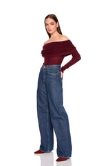 light merino off shoulder sweater