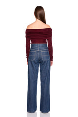 light merino off shoulder sweater