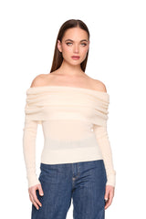 light merino off shoulder sweater