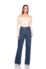 light merino off shoulder sweater