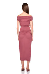 twisted off shoulder dress