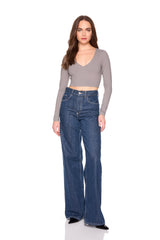 very v long sleeve crop top