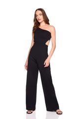 one arm cut out jumpsuit