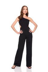 one arm cut out jumpsuit