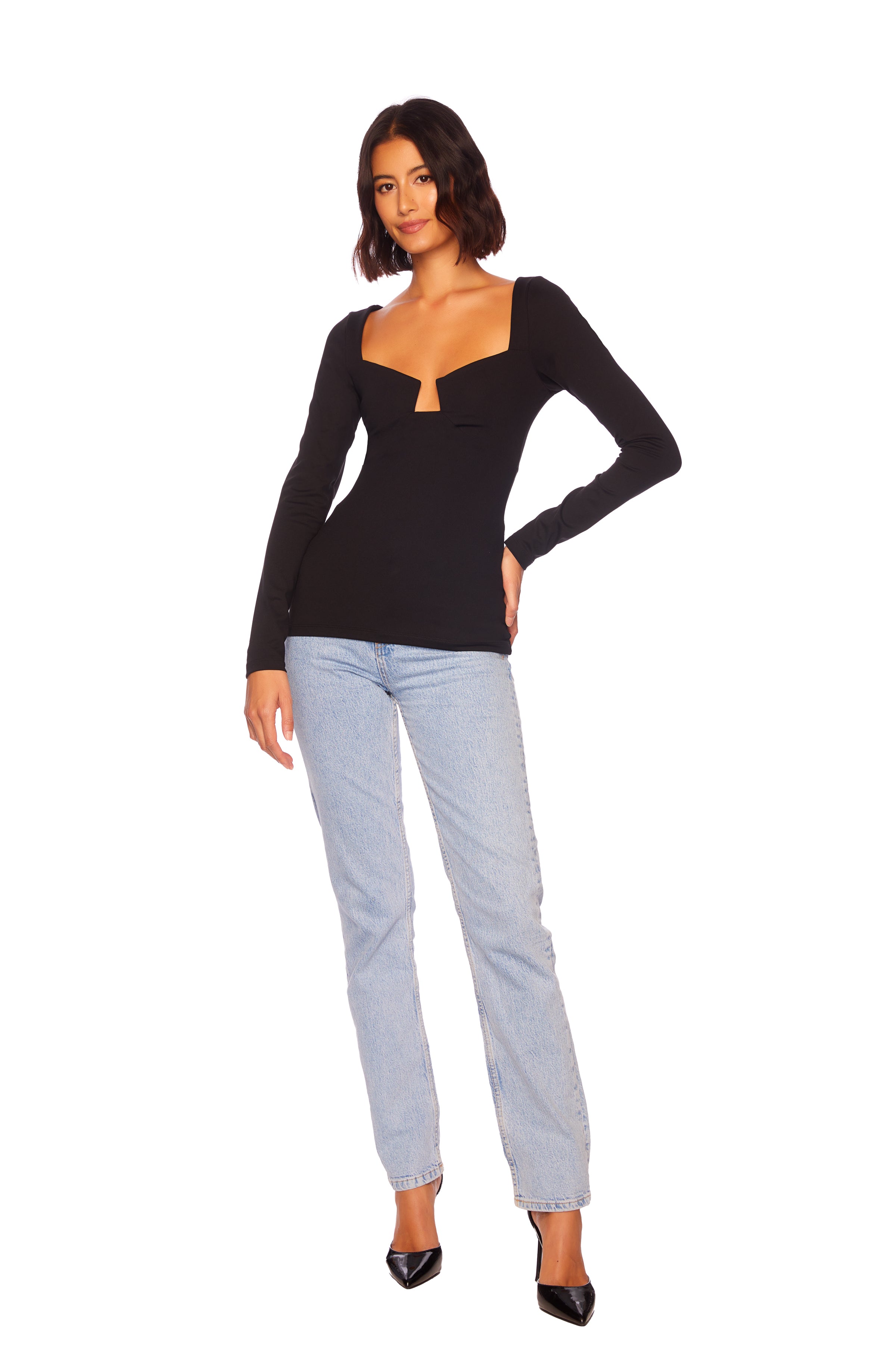 angle wire long sleeve top