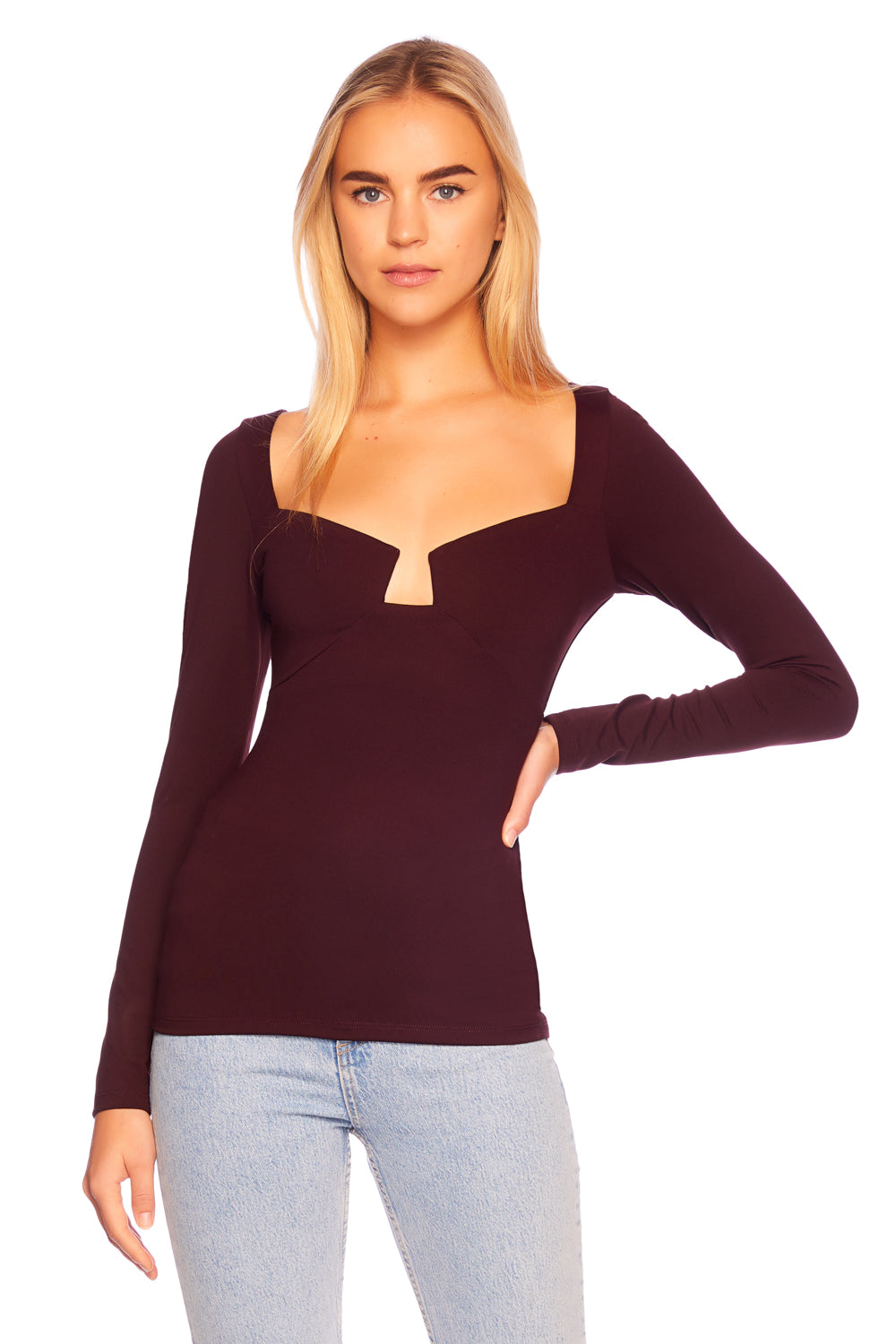 angle wire long sleeve top