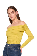 off the shoulder gathered top