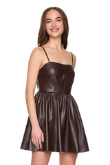faux leather corset string dress java