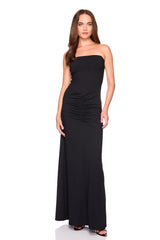 tube gathered front long dress