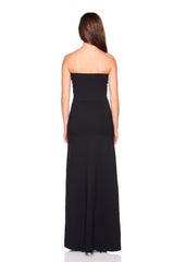 tube gathered front long dress