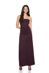 tube gathered front long dress