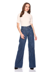 mock neck elbow sleeve top