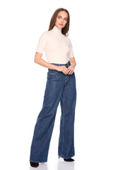 mock neck elbow sleeve top