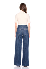 mock neck elbow sleeve top