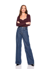 sweetheart long sleeve top