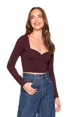 sweetheart long sleeve top