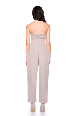 strapless gathered top jumpsuit