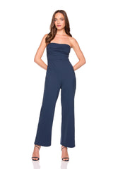 strapless gathered top jumpsuit