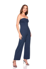 strapless gathered top jumpsuit