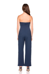strapless gathered top jumpsuit