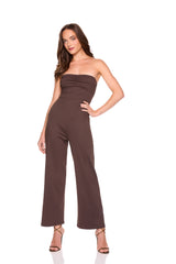 strapless gathered top jumpsuit