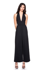 tie halter v jumpsuit