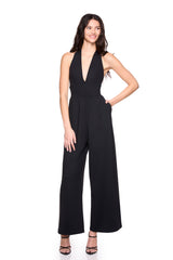 tie halter v jumpsuit