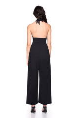 tie halter v jumpsuit