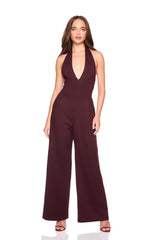 tie halter v jumpsuit