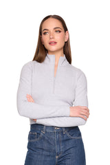 fleece mock neck half zip long sleeve