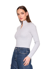 fleece mock neck half zip long sleeve