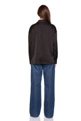 satin collar shirt