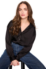 satin collar shirt