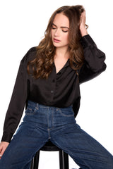 satin collar shirt