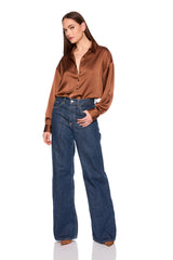 satin collar shirt