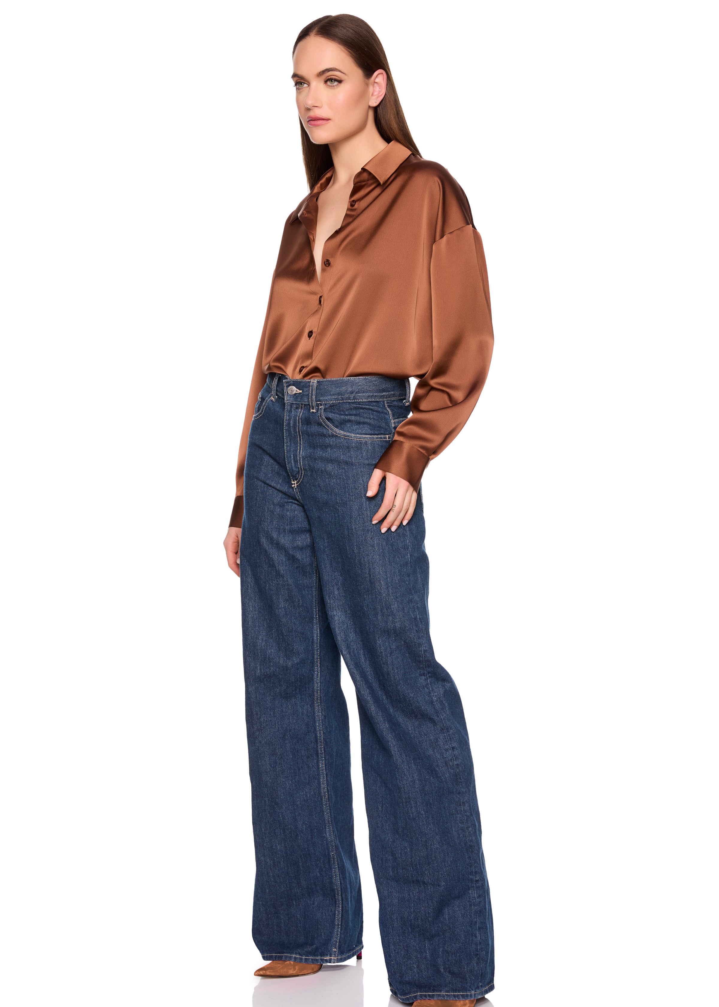satin collar shirt
