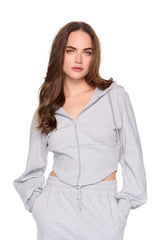 fleece corset zip hoodie