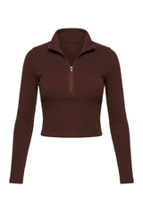 fleece mock neck half zip long sleeve