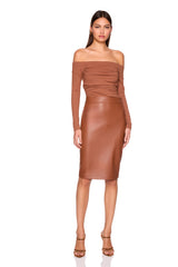 faux leather pencil skirt