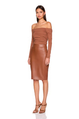 faux leather pencil skirt