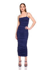 gathered string dress