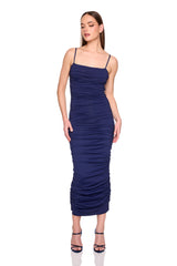 gathered string dress