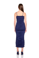 gathered string dress