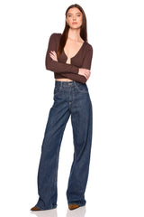 angle wire gathered long sleeve top