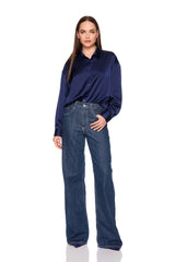 satin collar shirt