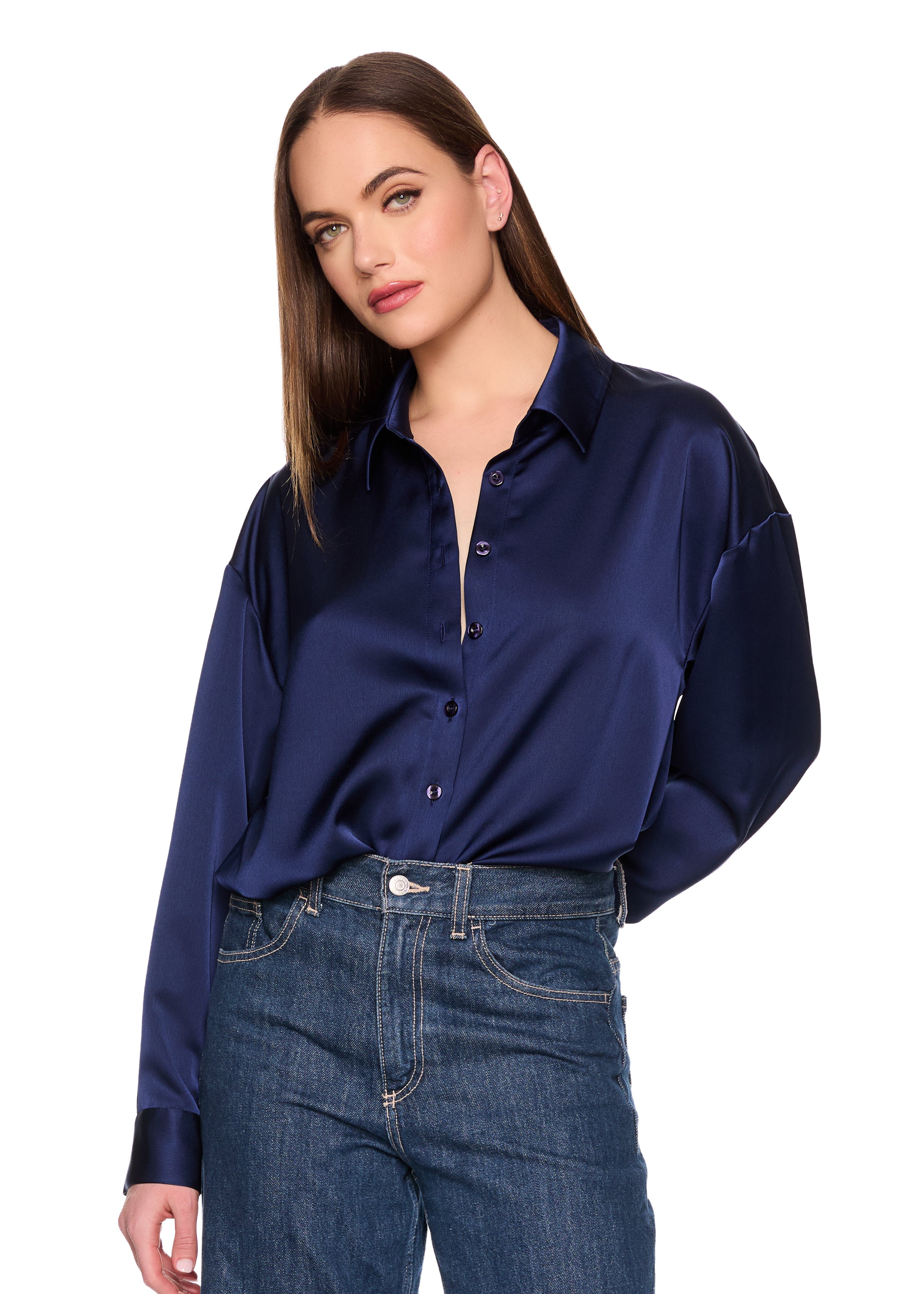 satin collar shirt