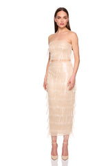 fringe midi skirt