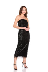 fringe midi skirt